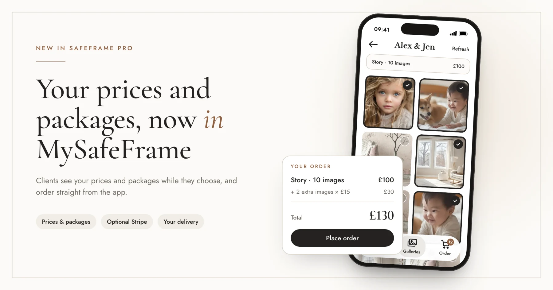 Ora i clienti possono ordinare le loro fotografie direttamente in MySafeFrame